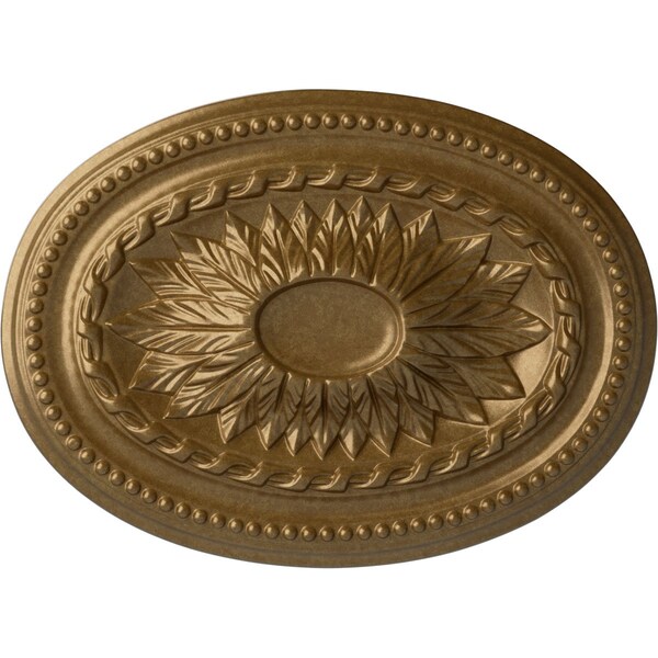 Ekena Millwork Saverne Ceiling Medallion, Hand-Painted Pale Gold, 18 1/2"W x 13 1/2"H x 1 7/8"P CM18SAPAS - main